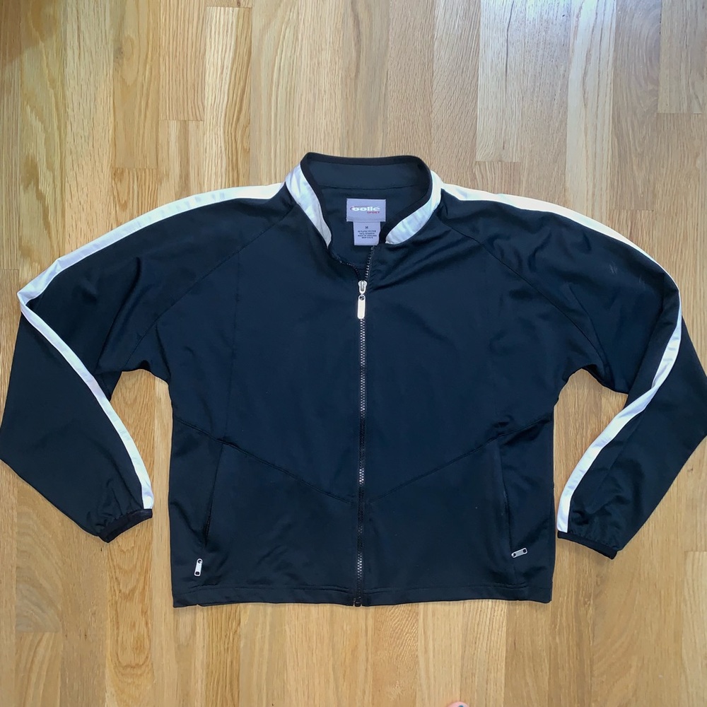 Black jacket w/white stripe & collar